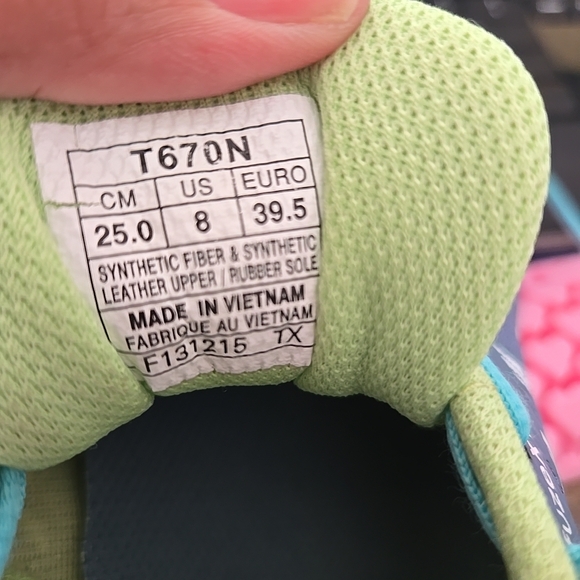 Asics FuzeX Lyte Blue Green Grey Running Athletic Shoes T670N Women's Size 8 - Picture 9 of 9